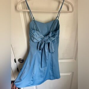 medium blue urban outfitters bella bow dress! last 2 pics are how it looks model